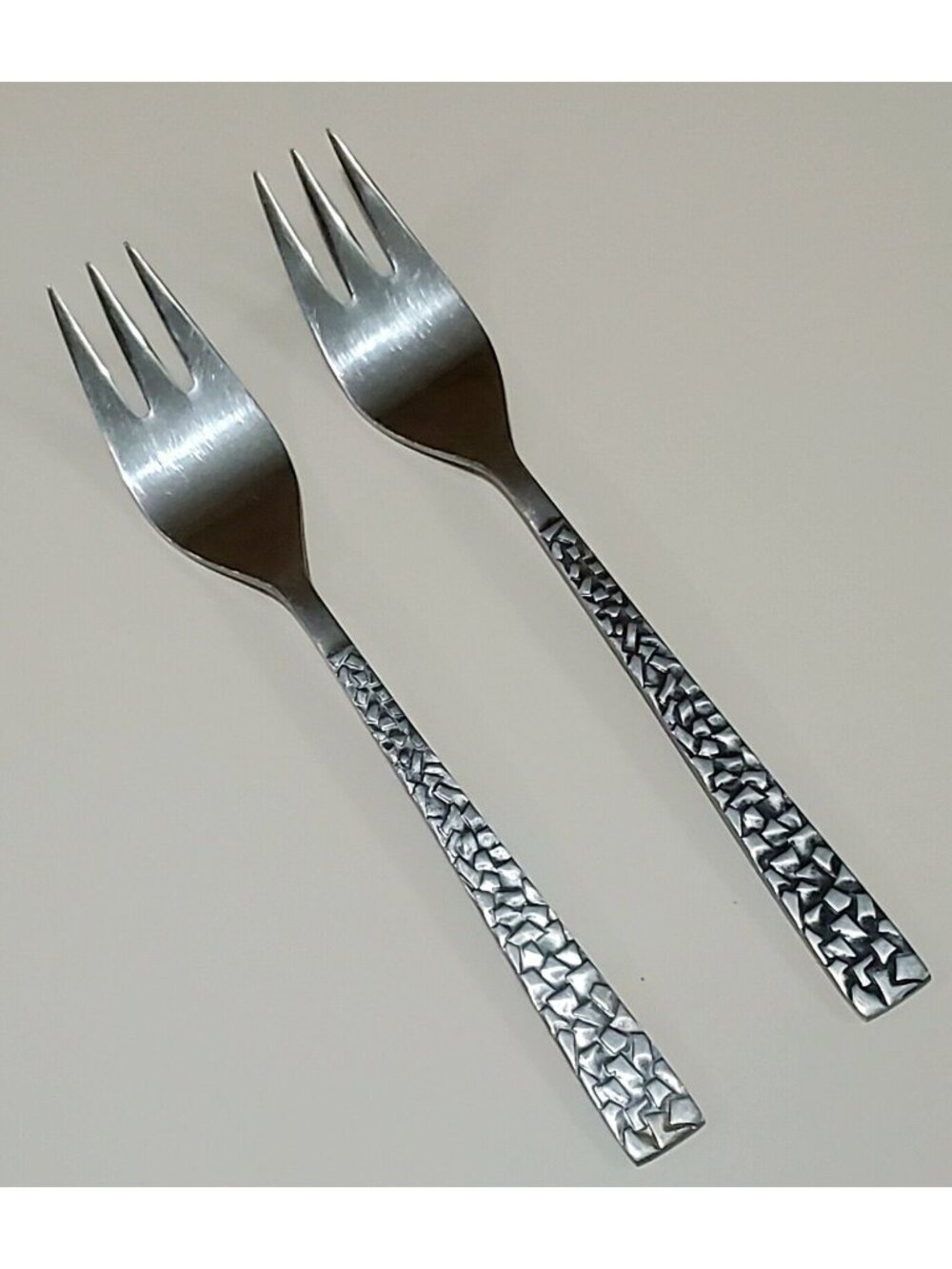 2 National Pamplona Salad Fork 6.5" Japan stainless flatware mid century vintage